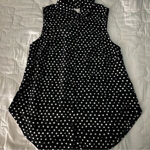 A New Day Black & White Polka Dot Sleeveless Blouse – Women’s Size XS